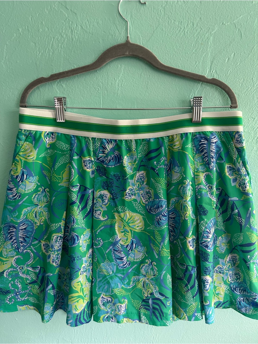 Lilly Pulitzer Green Tropical Print Skirt